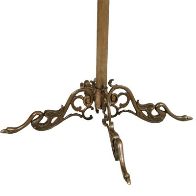Art Nouveau Bronze and Brass Coat Rack