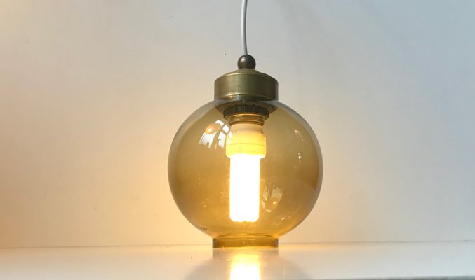 Glass Sphere Pendant Light scandinavian smoked glass ball pendant light 1960s 2