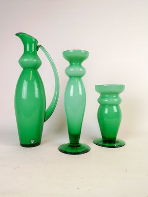 Green Glass Vases From Orrefors 1990s Set Of 3 For Sale At Pamono