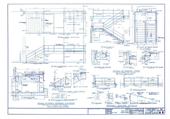 Crown Hall Blueprint By Mies Van Der Rohe 1954 For Sale At Pamono