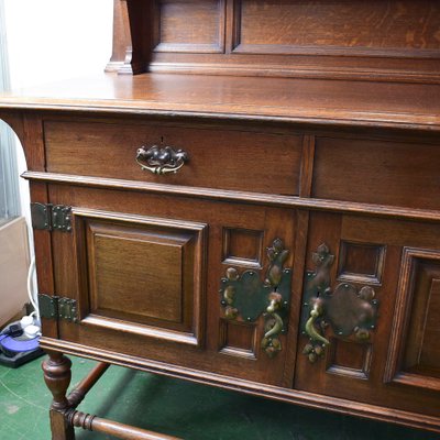 Arts Crafts Cabinet With Overmantle Mirror From Maple Co For