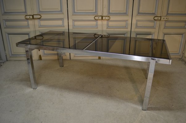 Gl Chrome Plated Extendable Dining Room Table 1970s