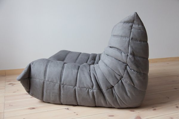 Grey Microfiber Togo Lounge Chair by Michel Ducaroy for Ligne Roset