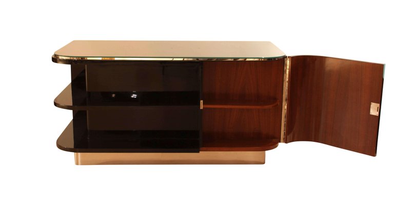 Art Deco German Black Lacquer Chrome Desk 1930s