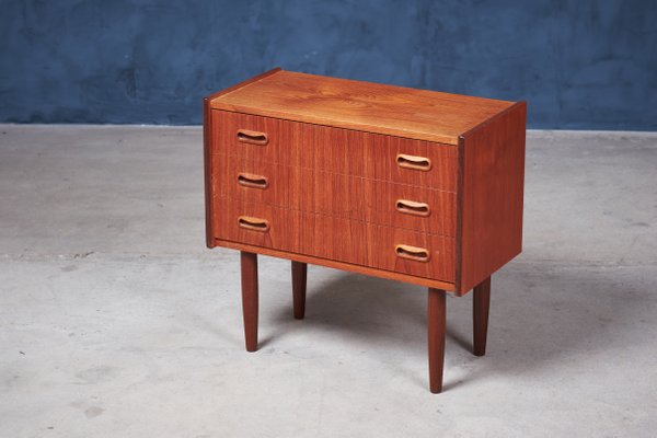 Mid Century Danish Teak Dresser With 3 Drawers 1960s For Sale At