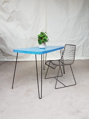 Mid Century Formica Dining Table With Hairpin Legs 1950s For Sale