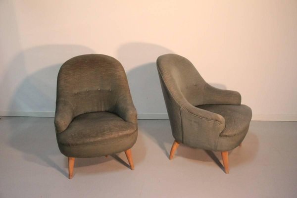 Mid Century Modern Italian Armchairs 1940s Set Of 2