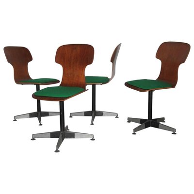 Vintage Bentwood Desk Chairs By Carlo Ratti 1950s Set Of 4 For