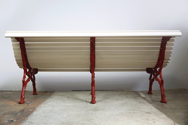 Antique Garden Bench With Cast Iron Feet For Sale At Pamono