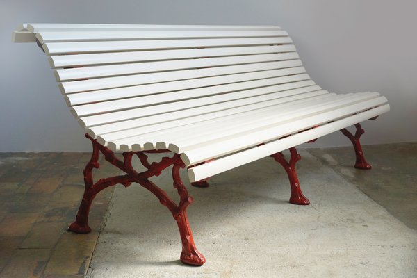 Antique Garden Bench With Cast Iron Feet For Sale At Pamono