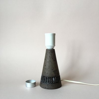 Small Vintage Swedish Brown Stoneware Table Lamp Base From Töreboda Small Vintage Swedish Brown Stoneware Table Lamp Base From Töreboda 1960s 2
