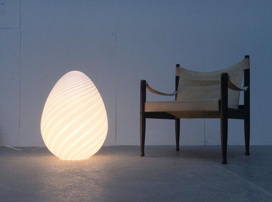 Mid Century Swirl Glass Egg Floor Lamp 1970s For Sale At Pamono