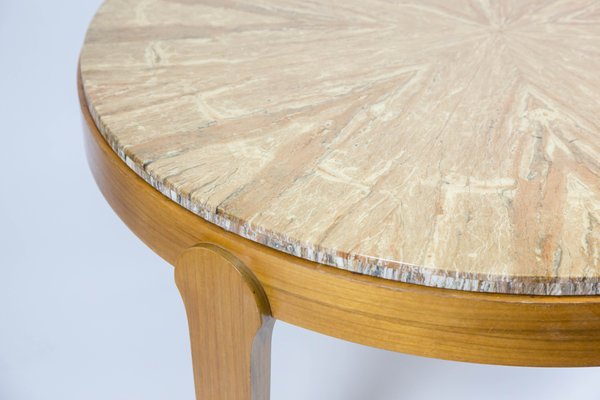Round Stone Top Coffee Table 1970s For, Round Stone Top Coffee Table