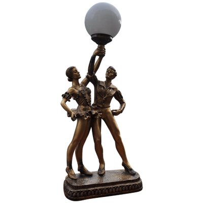 art deco figurine table lamps