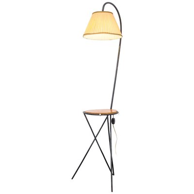 mid century floor lamp with table