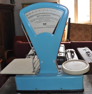 Ancien balance, bleu, jouet - Collection