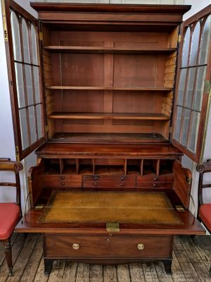 Antique Regency Mahogany Secretaire Bookcase For Sale At Pamono
