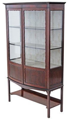 Antique Mahogany Bow Front Display Cabinet For Sale At Pamono