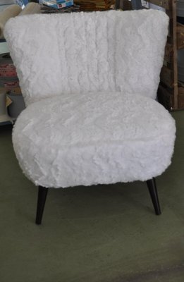 white faux fur quilt