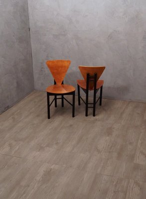 Mid Century Italian Triangular Shaped Side Chairs 1950s Set Of 2
