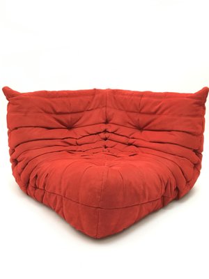 Vintage Red Corner Togo Sofa By Michel Ducaroy For Ligne Roset