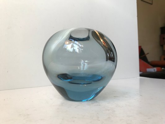 Vintage Light Blue Ball Vase By Per Lutken For Holmegaard 1960s