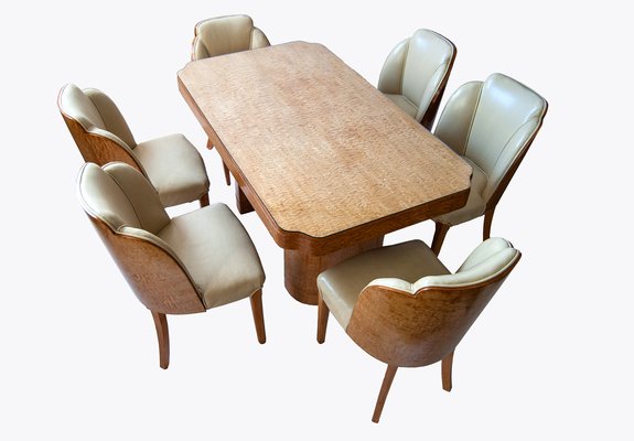 Art Deco Set With Table 6 Chairs By Harry And Lou Epstein 1930s