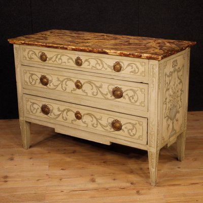 Louis Xvi Style Italian Lacquered Painted Dresser 1950s For