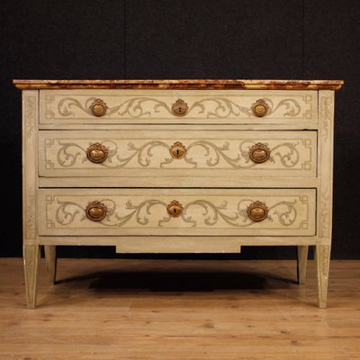 Louis Xvi Style Italian Lacquered Painted Dresser 1950s For