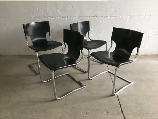 Mid Century Modern Italian Chrome And, Chrome Leather Chair