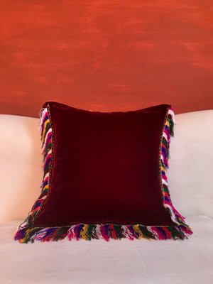 Garnet & Bordeaux Velvet Folktales Cushion from House of Ita