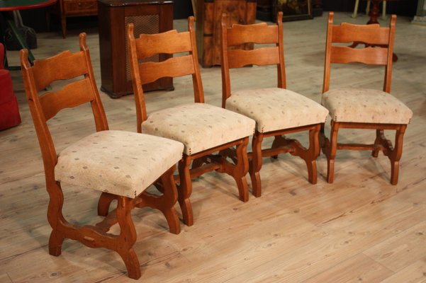 European Rustic Dining Chairs 1950s, Rustic Dining Room Chairs