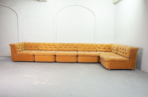 Modular Peach Velvet Sofa Set From Dreipunkt 1970s For At Pamono Modular Peach Velvet Sofa Set From