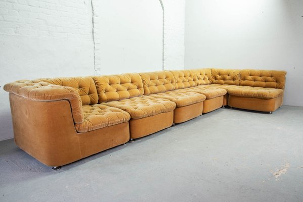 Modular Peach Velvet Sofa Set From Dreipunkt 1970s For At Pamono Modular Peach Velvet Sofa Set From