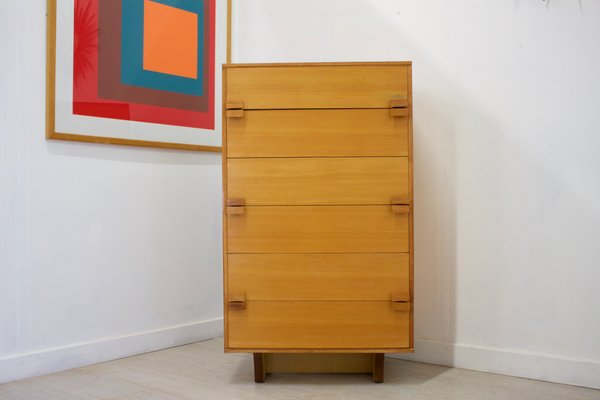 Light Teak Tallboy Chest Of Drawers From Younger 1960s For Sale
