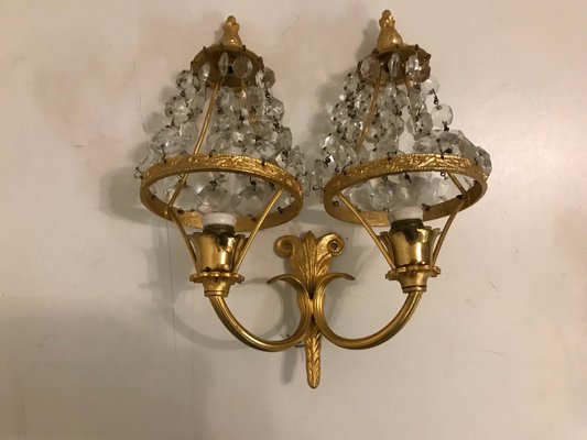 Vintage Crystal Sconces Set Of 2 Vintage Crystal Sconces Set Of 2