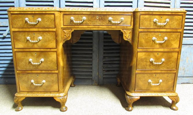 Queen Anne Desk >> Antique British Burr Walnut Queen Anne Desk Queen Anne Desk >> Antique British Burr Walnut Queen Anne Desk