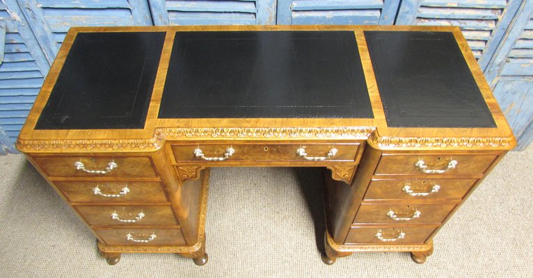 Queen Anne Desk >> Antique British Burr Walnut Queen Anne Desk Queen Anne Desk >> Antique British Burr Walnut Queen Anne Desk