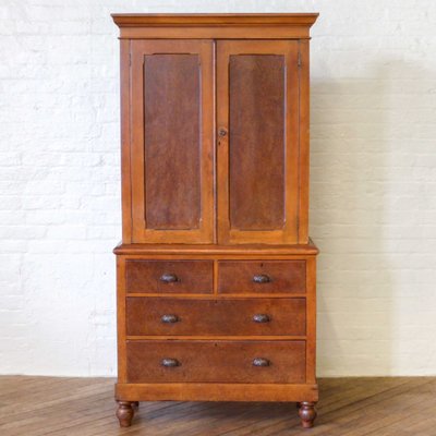 Antique Victorian Pine Linen Press For Sale At Pamono