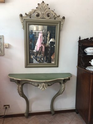 Neoclassical Style Console Table With Mirror 1940s For Sale At Pamono