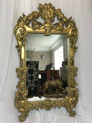 Large Rococo Style Gilt Gesso Pier Wall Mirror 1970s For At Large Rococo Style Gilt Gesso Pier Wall