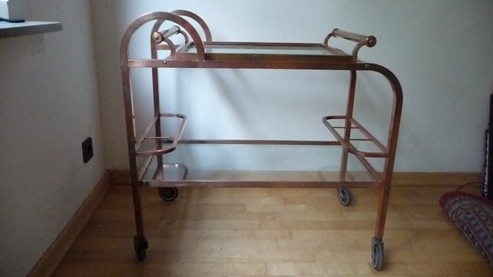Franzosischer Art Deco Barwagen Aus Kupfer Messing Bei Pamono Kaufen