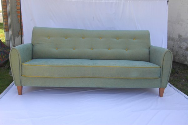 Green Chameleon Sofa With Yellow Buttons 1960s For Sale At Pamono