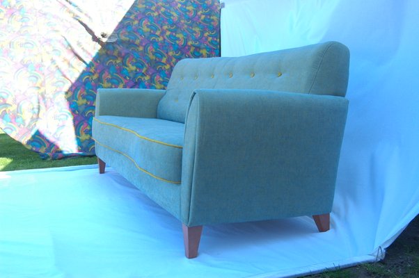 Green Chameleon Sofa With Yellow Buttons 1960s For Sale At Pamono