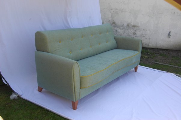 Green Chameleon Sofa With Yellow Buttons 1960s For Sale At Pamono