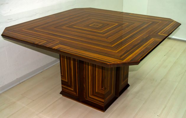 Italian Inlaid Dining Table By Luciano Frigerio 1980s