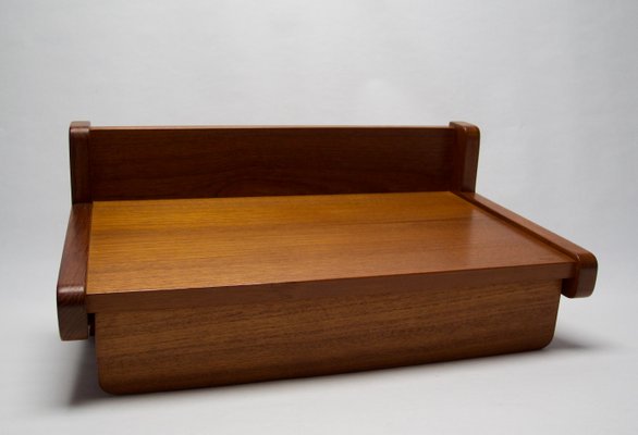 Mid Century Danish Small Wall Shelf With Drawers By Aksel