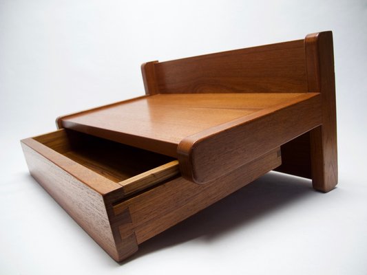 Mid Century Danish Small Wall Shelf With Drawers By Aksel