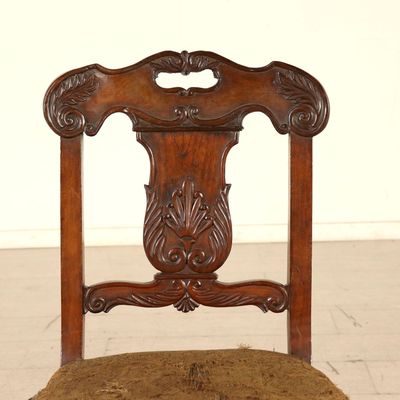 Italian Restoration Walnut Chairs 1800s Set Of 4 Italian Restoration Walnut Chairs 1800s Set Of 4