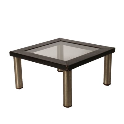 Leather Wood Metal Glass Coffee Table 1970s For At Pamono
